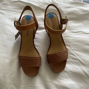 Lucky Brand wedge sandals - light brown/tan- size 7.5